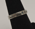 Vintage Sterling Silver and Rhinestone Names Ring - Size 6