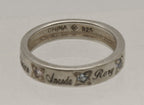 Vintage Sterling Silver and Rhinestone Names Ring - Size 6