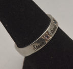 Vintage Sterling Silver and Rhinestone Names Ring - Size 6