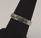 Vintage Sterling Silver and Rhinestone Names Ring - Size 6