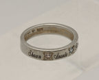 Vintage Sterling Silver and Rhinestone Names Ring - Size 6