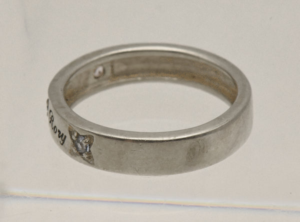 Vintage Sterling Silver and Rhinestone Names Ring - Size 6