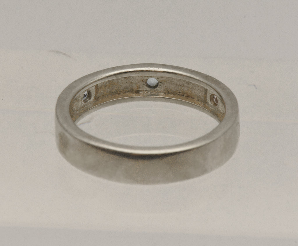 Vintage Sterling Silver and Rhinestone Names Ring - Size 6
