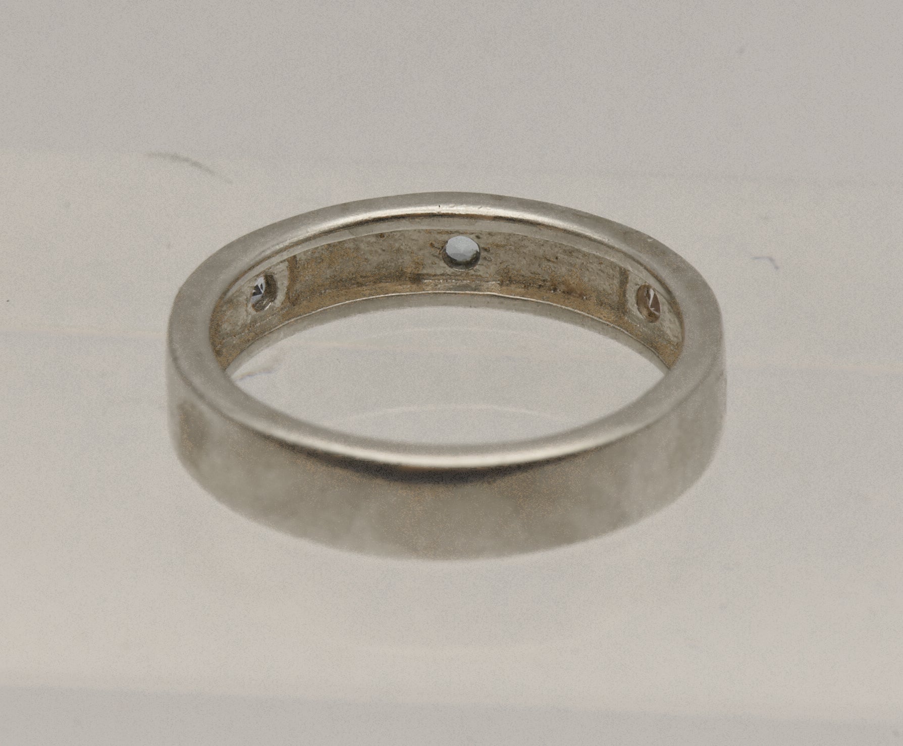 Vintage Sterling Silver and Rhinestone Names Ring - Size 6