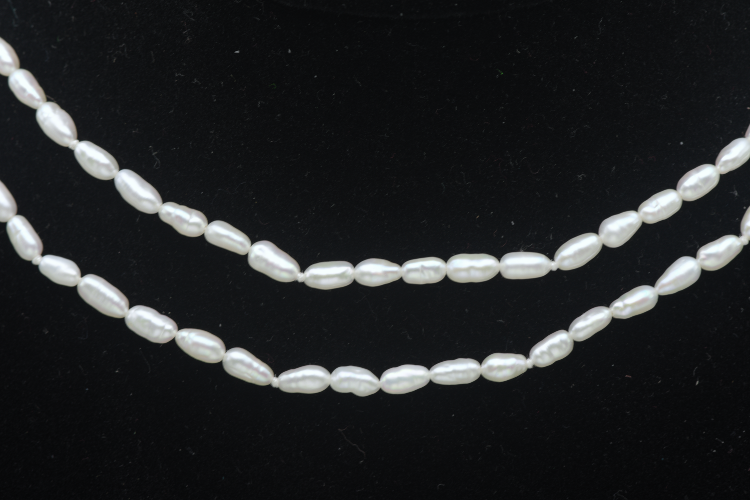 Vintage Freshwater Rice Pearls Single Strand Necklace - 33" MISSING CLASP