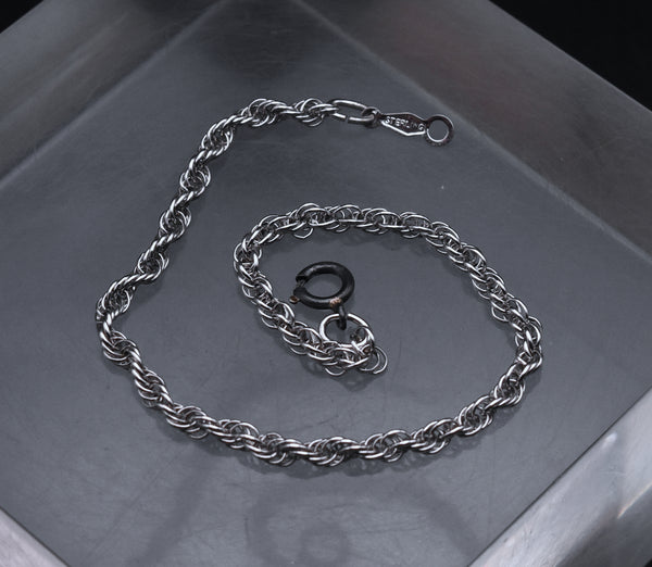 Vintage Sterling Silver Chain Bracelet - 7"