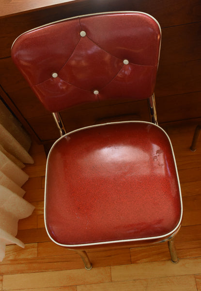 Richardson Seating Corp. - Vintage Sparkle Vinyl and Chrome Dinette Chair Pair