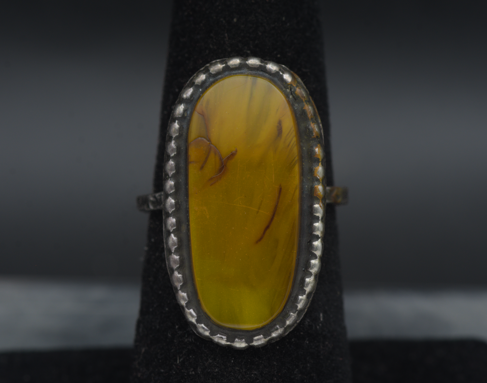 Vintage Handcrafted Oxidized Silver Ring - Size 6