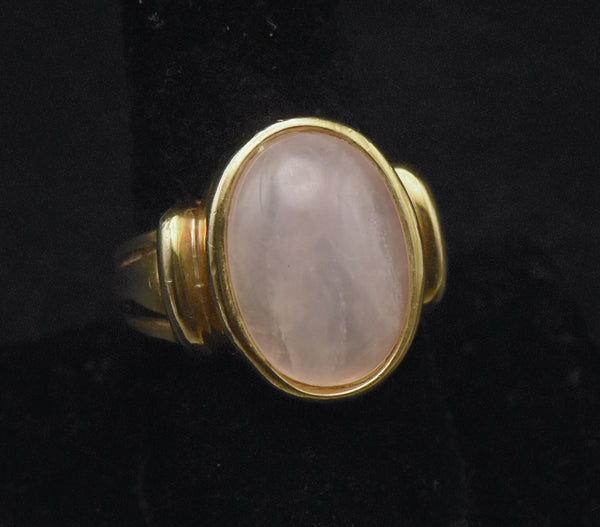 Vintage Rose Quartz Vermeil Ring - Size 8.75