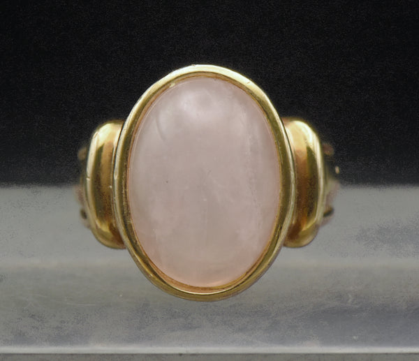 Vintage Rose Quartz Vermeil Ring - Size 8.75