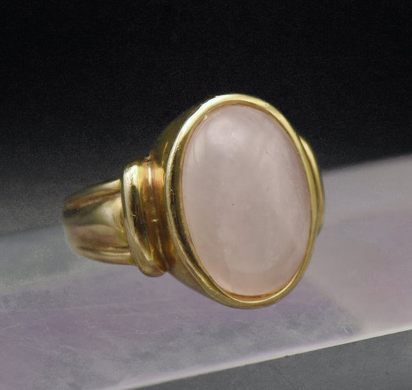 Vintage Rose Quartz Vermeil Ring - Size 8.75