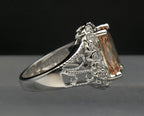 Ross-Simons - Vintage Golden CZ Sterling Silver Halo Ring - Size 4.75