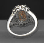 Ross-Simons - Vintage Golden CZ Sterling Silver Halo Ring - Size 4.75
