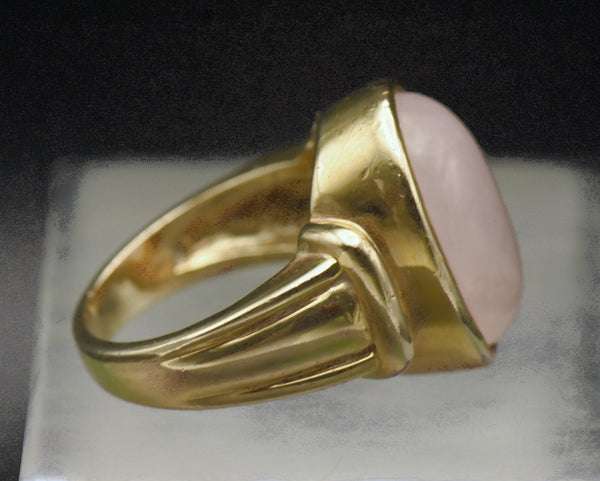 Vintage Rose Quartz Vermeil Ring - Size 8.75