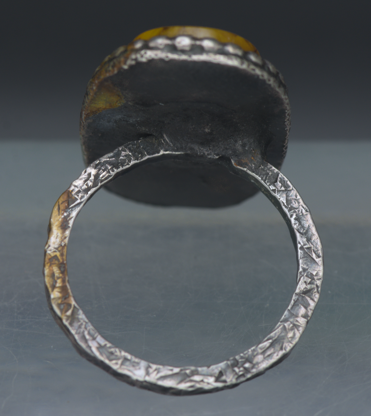 Vintage Handcrafted Oxidized Silver Ring - Size 6