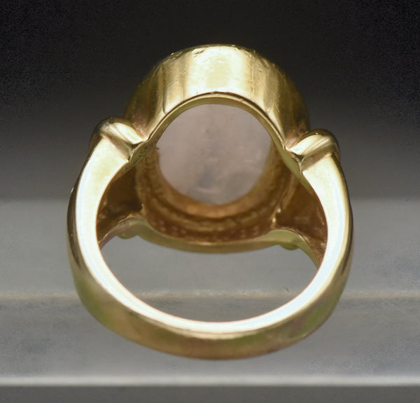 Vintage Rose Quartz Vermeil Ring - Size 8.75