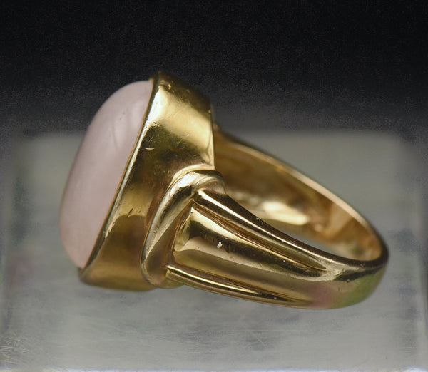 Vintage Rose Quartz Vermeil Ring - Size 8.75