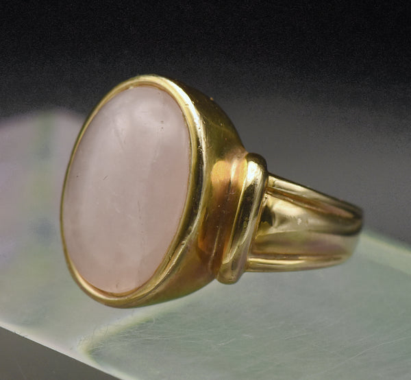 Vintage Rose Quartz Vermeil Ring - Size 8.75