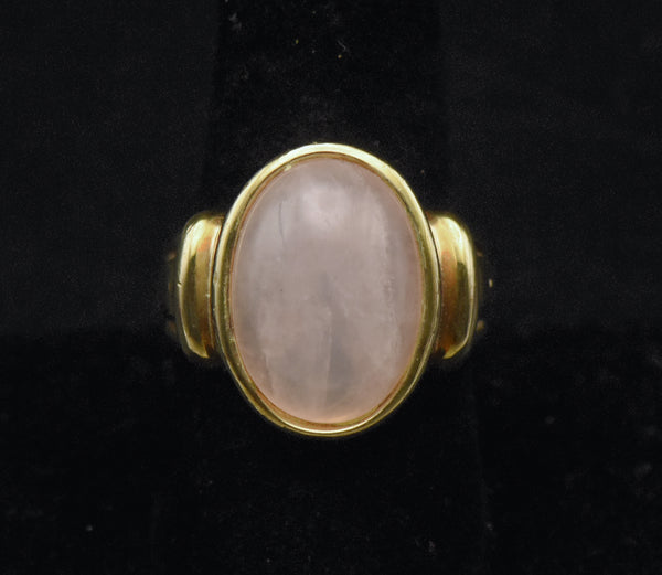 Vintage Rose Quartz Vermeil Ring - Size 8.75