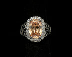 Ross-Simons - Vintage Golden CZ Sterling Silver Halo Ring - Size 4.75