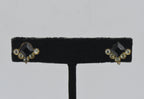 Vintage Gold Tone Rhinestone and Faux Black Onyx Screw Back Earrings