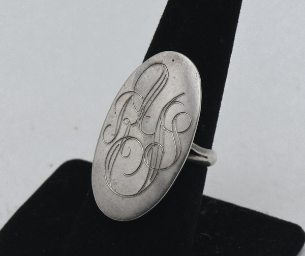Vintage Sterling Silver "RSY" Monogram Ring - Adjustable Size