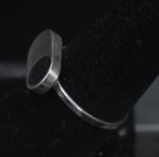 Vintage Handmade Sterling Silver Black Enamel Ring - Size 6.75