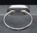Vintage Handmade Sterling Silver Black Enamel Ring - Size 6.75