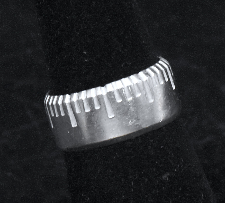Vintage Sterling Silver "Ruler" Band - Size 6.25