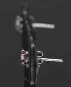 Vintage Ruby Sterling Silver Stud Earrings