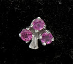 Vintage Ruby Sterling Silver Stud Earrings
