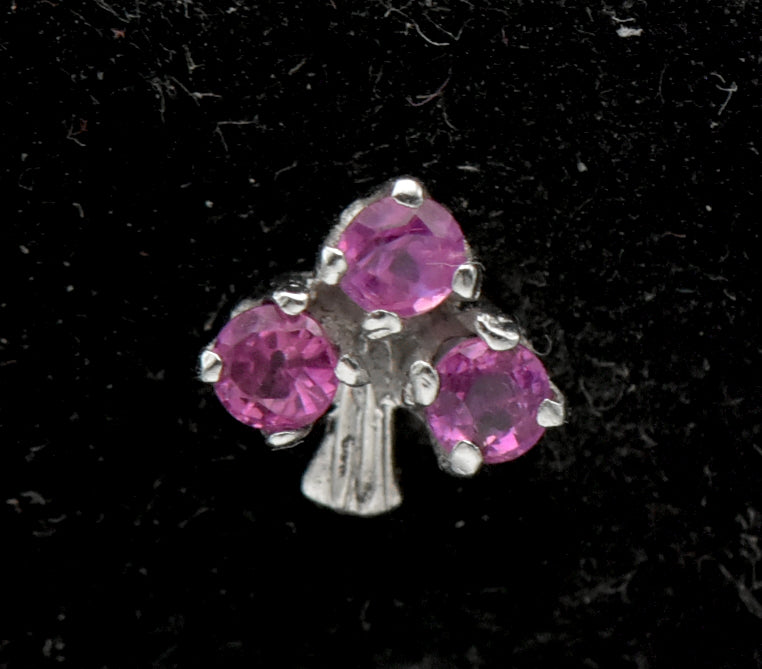 Vintage Ruby Sterling Silver Stud Earrings