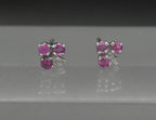 Vintage Ruby Sterling Silver Stud Earrings