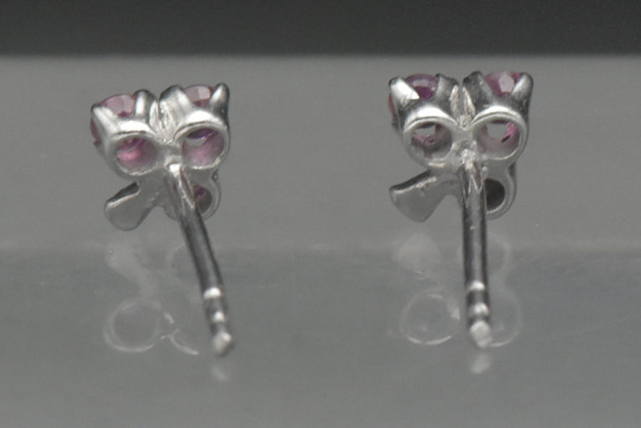 Vintage Ruby Sterling Silver Stud Earrings
