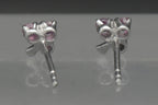 Vintage Ruby Sterling Silver Stud Earrings