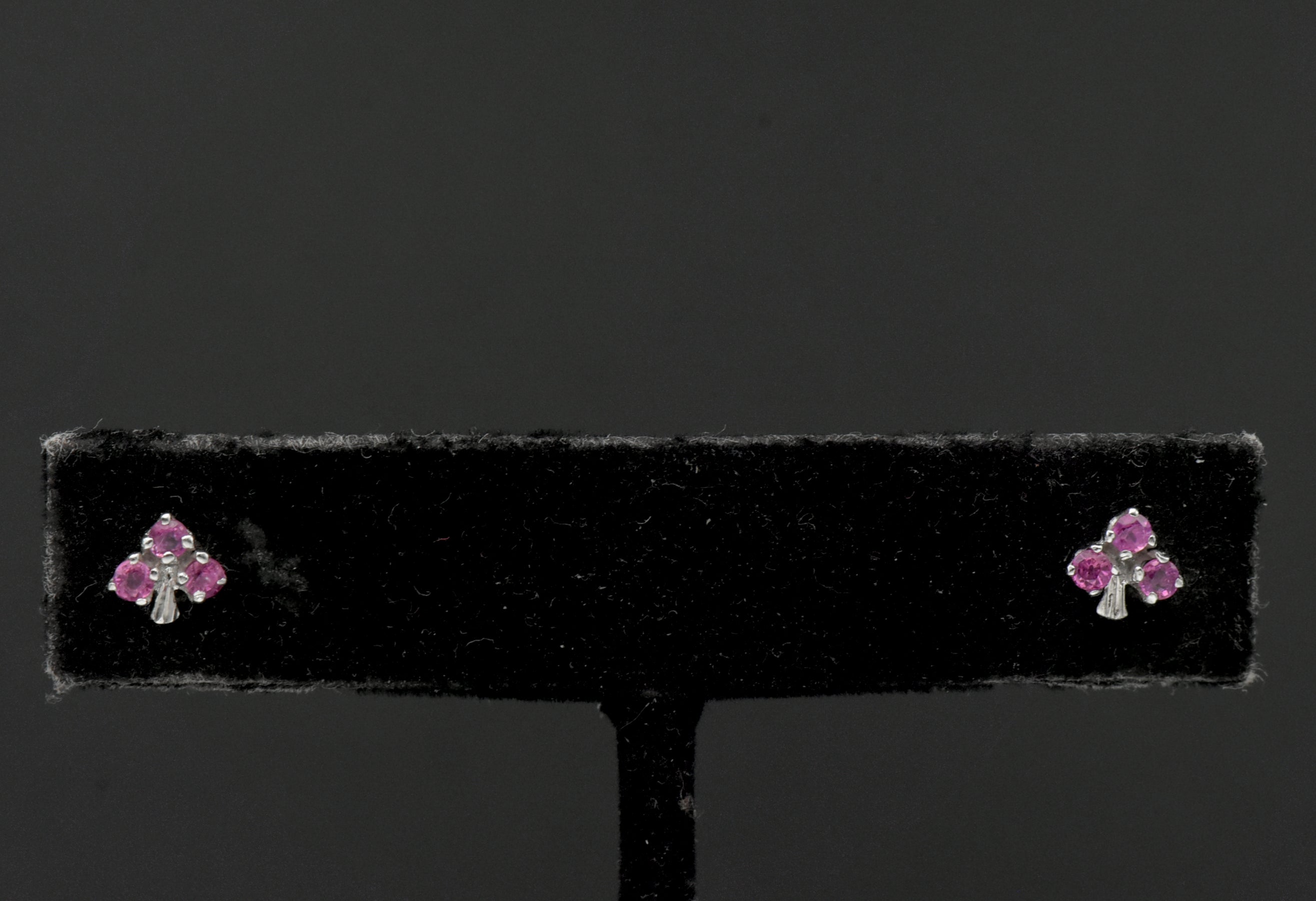 Vintage Ruby Sterling Silver Stud Earrings