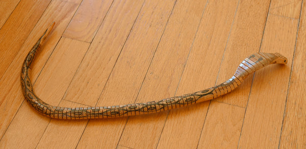 Vintage Handmade Articulated Wooden Cobra