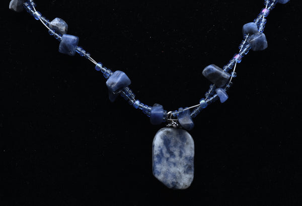 Sodalite Chip Bead Necklace - 16"