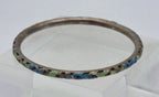 Vintage Silver Enameled Bangle Bracelet