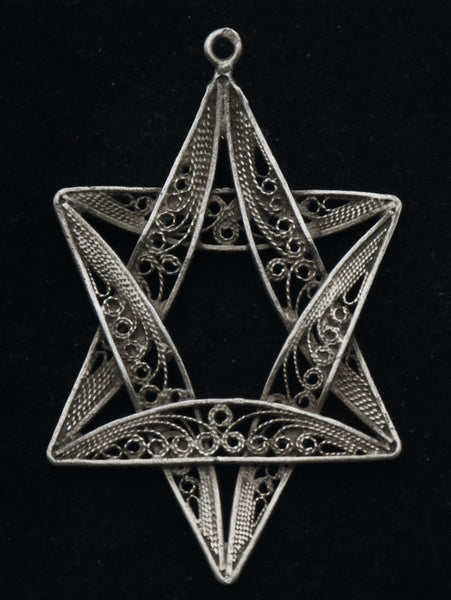 Vintage Handmade Filigree Star of David Pendant
