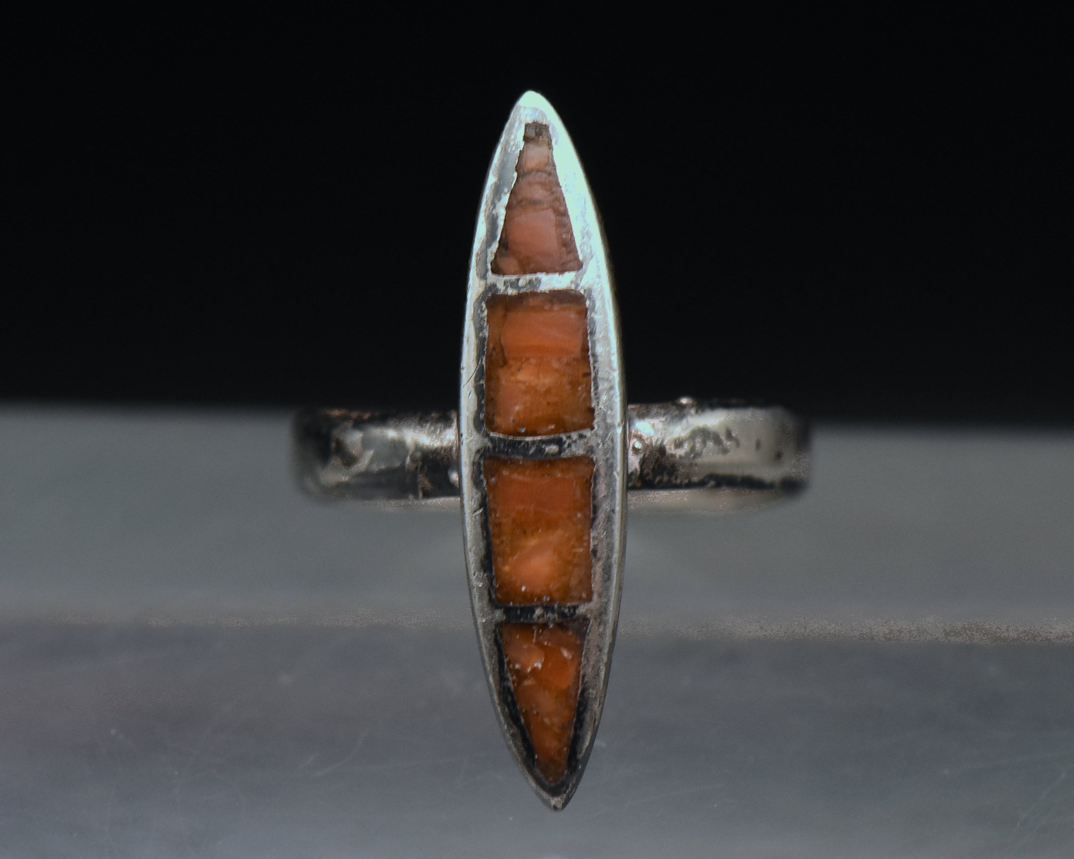 Vintage Handmade Sterling Silver Shell Ring - Size 6.25