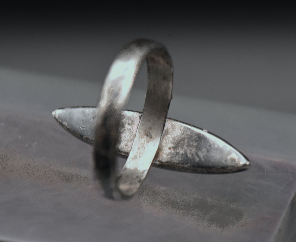 Vintage Handmade Sterling Silver Shell Ring - Size 6.25