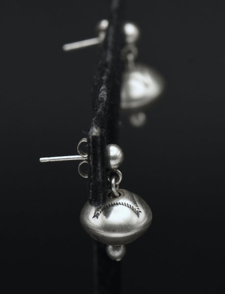 Vintage Sterling Silver Bead Dangle Earrings