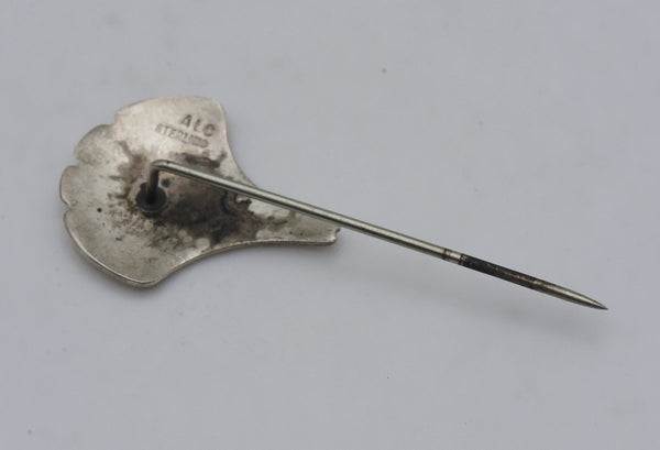 Vintage Sterling Silver Scallop Shell Stick Pin