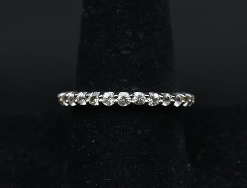 Vintage Colorless Sapphire Sterling Silver Ring