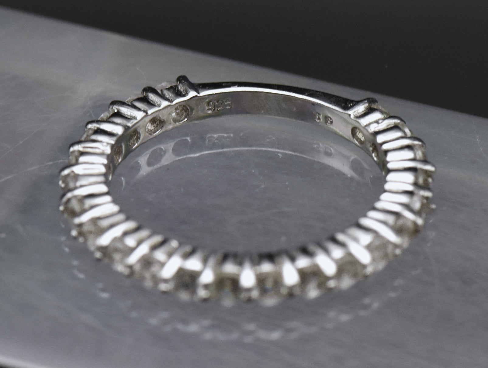 Vintage Colorless Sapphire Sterling Silver Ring