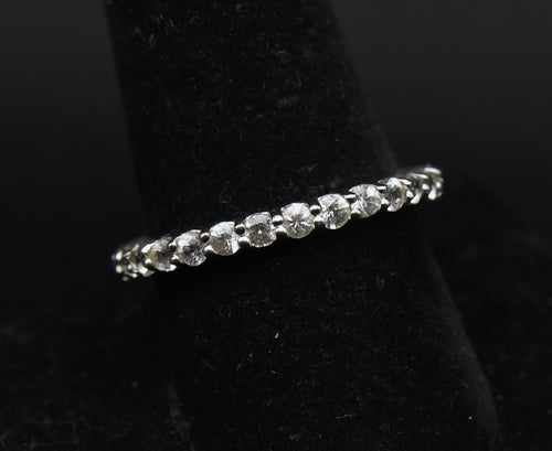 Vintage Colorless Sapphire Sterling Silver Ring