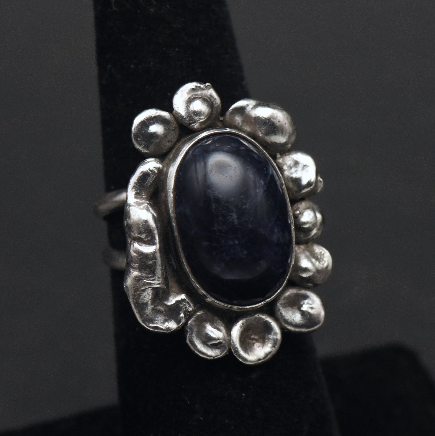 Vintage Sterling Silver Sodalite Ring - Size 5.75