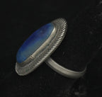 Vintage Handmade Silver Tone Metal Lapis Lazuli Ring - Size 7.25