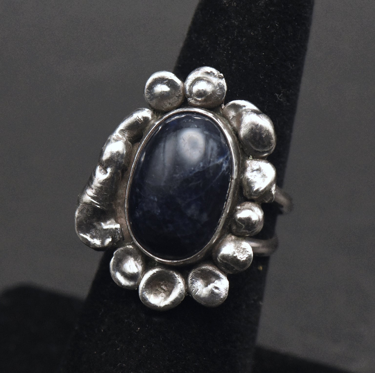 Vintage Sterling Silver Sodalite Ring - Size 5.75